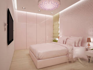 Apartament, pow. 95 m2, Waterlane, 3miasto design 3miasto design غرفة نوم
