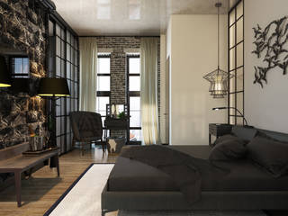 Лофт 17, Александра Клямурис Александра Клямурис Industrial style bedroom