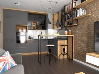 SALON INDUSTRIAL , malee malee Industrial style kitchen