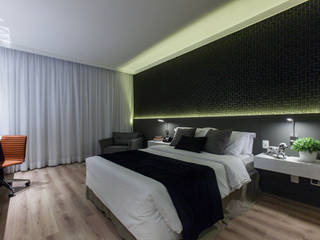 HOTEL INTERCITY BERRINI, Fernanda Gianotto Arquitetura e Interiores Fernanda Gianotto Arquitetura e Interiores غرفة نوم MDF