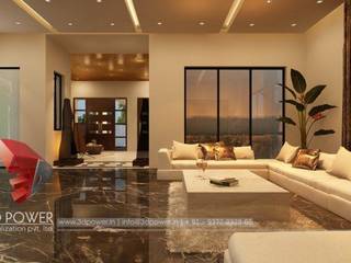 Luxurious Bungalow Interiors, 3D Power Visualization Pvt. Ltd. 3D Power Visualization Pvt. Ltd. Moderne Wohnzimmer