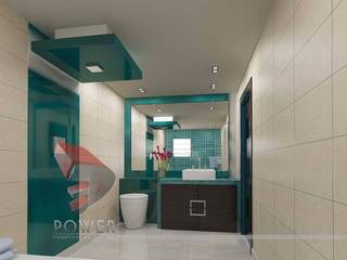 Dressing & Bathroom Interiors, 3D Power Visualization Pvt. Ltd. 3D Power Visualization Pvt. Ltd. Casas de banho modernas