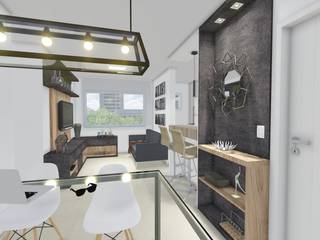 Apartamento Jovem Homem, Áurea Arquitetura e Design Áurea Arquitetura e Design Salas modernas