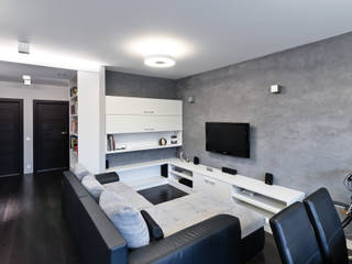 Raw Apartment, Fotografia Przemysław Turlej Fotografia Przemysław Turlej Living room Concrete