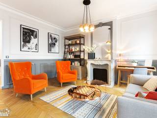 Salon cosy moderne orange homify Salon moderne