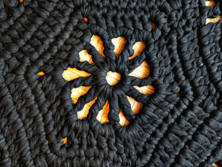 Tapis KOTHAR à franges / Fabriqué au crochet avec du coton recyclé, Cactus and Needle Cactus and Needle 바닥 면 빨강