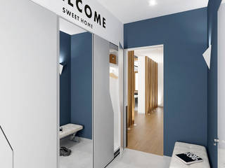 APARTMENT/6, ONE STUDIO ONE STUDIO Couloir, entrée, escaliers scandinaves