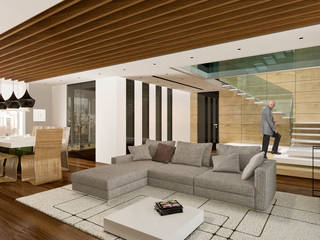 StudioArchPellicano Вітальня Дерево Білий