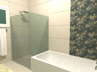 Banheiro da Suíte, Ana Luci Moro Arquitetura Ana Luci Moro Arquitetura Casas de banho modernas Cerâmica
