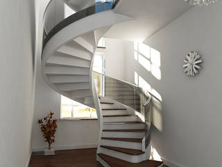 Schody kręcone-spiralne, A.P. RUD Schody A.P. RUD Schody Modern corridor, hallway & stairs