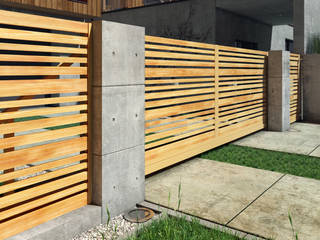 Ogrodzenie [IMPRESSIVE], Nive Nive Jardines de estilo moderno Aluminio/Cinc Multicolor