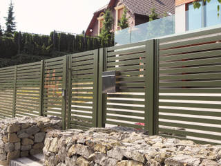 Ogrodzenia realizacje, Nive Nive Jardines de estilo moderno Aluminio/Cinc Verde