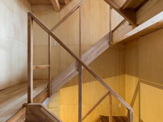 House in Osaki, Kentaro Maeda Architects Kentaro Maeda Architects Modern corridor, hallway & stairs Wood Wood effect