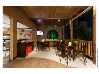 Cafeteria, Bastos & Duarte Bastos & Duarte Rustic style balcony, veranda & terrace