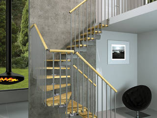 Escalera para Interior, RINTAL RINTAL Corridor, hallway & stairs Stairs Solid Wood Wood effect