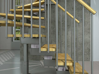 Escalera para Interior, RINTAL RINTAL Corridor, hallway & stairs Stairs Solid Wood Wood effect