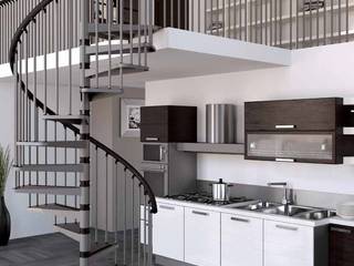 Ideal para tus espacios modernos RINTAL Escaleras Metal Escaleras