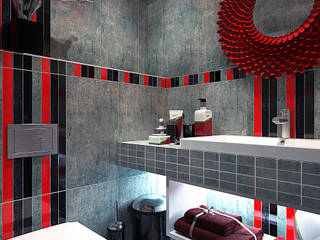 Сан узлы с плиткой иммитирующей бетон, Your royal design Your royal design Industrial style bathroom