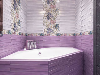 Ванная в лиловых тонах, Your royal design Your royal design Salle de bain minimaliste Céramique