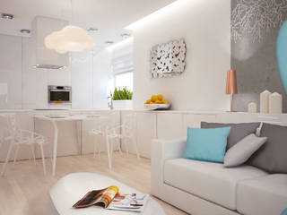 Dom o pow. 130m2 Azaliowa City House Gdańsk, 3miasto design 3miasto design Living room