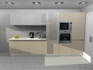 COCINA PEQUEÑA, ARCE FLORIDA LLC ARCE FLORIDA LLC Moderne Küchen Holz Holznachbildung