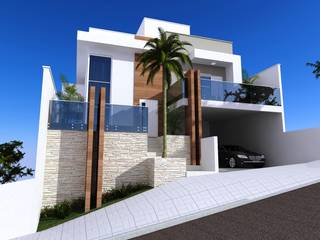Residência Moderna, Valente Arquitetura & Construção Valente Arquitetura & Construção Modern houses Bricks