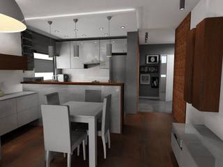 salon z kuchnią, Plan Design Katarzyna Szczucka Projektowanie Wnętrz Plan Design Katarzyna Szczucka Projektowanie Wnętrz Salas de estar modernas