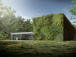 Green House Studio, OMCD Architects OMCD Architects Minimalistyczne domy Drewno O efekcie drewna