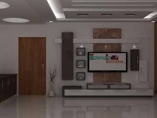 TV Units, Splendid Interior & Designers Pvt.Ltd Splendid Interior & Designers Pvt.Ltd Ruang Keluarga Modern