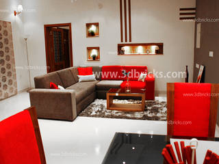 Flat Interiors, 3DBricks 3DBricks Modern living room