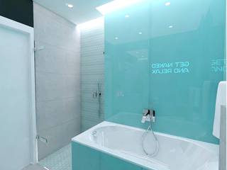 ŁAZIENKA TURKUS, WNĘTRZNOŚCI Projektowanie wnętrz i mebli WNĘTRZNOŚCI Projektowanie wnętrz i mebli Ванна кімната
