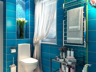 Blue bathroom, Your royal design Your royal design オリジナルスタイルの お風呂 セラミック