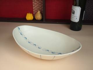 oval bowl / oknoシリーズ, ポティエ 手塚美弥 ポティエ 手塚美弥 Cocinas de estilo escandinavo Cerámica