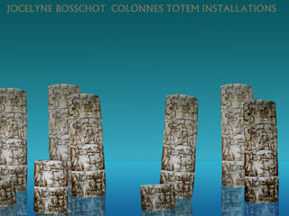 colonnes de porcelaine, JOCELYNE BOSSCHOT JOCELYNE BOSSCHOT Autres espaces Céramique Blanc