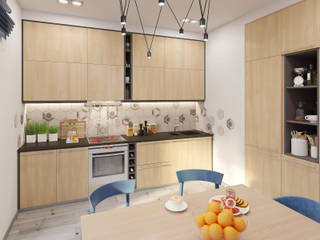 Квартира для молодого парня в скандинавском стиле , Giovani Design Studio Giovani Design Studio Nhà bếp phong cách Bắc Âu