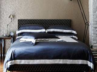 City Slate silk cotton bed linen Gingerlily Modern Bedroom Silk Grey Textiles
