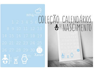 Calendário de nascimento - Birthday calendar MyNest Quarto de criançasAcessórios e Decoração Papel Azul