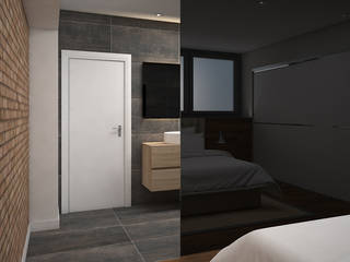 Proyecto de reforma en calle Llull de Barcelona, Grupo Inventia Grupo Inventia Industrial style bedroom Bricks