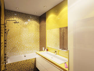 дизайн интерьера квартиры, INTERIERIUM INTERIERIUM Phòng tắm phong cách tối giản