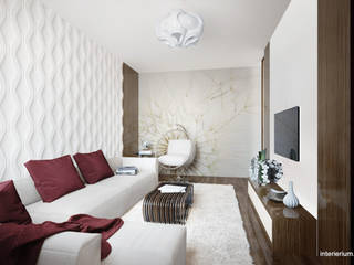 дизайн интерьера квартиры, INTERIERIUM INTERIERIUM Phòng khách phong cách tối giản