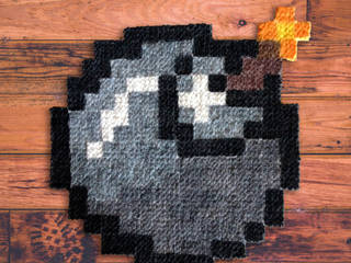 Tapis Pixel Art - Bomb! - 16x16px, Le Marcassin Ailé Le Marcassin Ailé 바닥 양모 오렌지