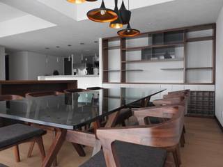 Departamento Be Grand San Angel, TALLER TAMI TALLER TAMI Modern dining room Wood Wood effect