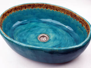 Oval sink with lace Florisa Kamar Mandi Gaya Rustic Keramik Sinks