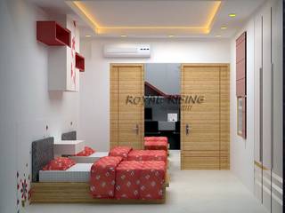 Feel Royal & luxury living in compact & narrow flat space., Royal Rising Interiors Royal Rising Interiors Спальня