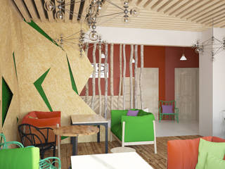 Кафе "План Б" в г.Новосибирск, Студия дизайна Виктории Силаевой Студия дизайна Виктории Силаевой مطاعم Red