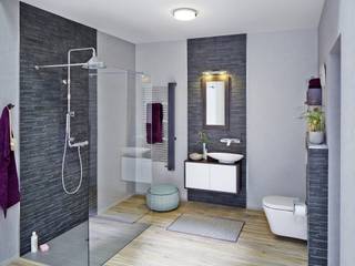 Feinsteinzeugriemchen Metro, Rimini Baustoffe GmbH Rimini Baustoffe GmbH Mediterranean style bathroom Tiles