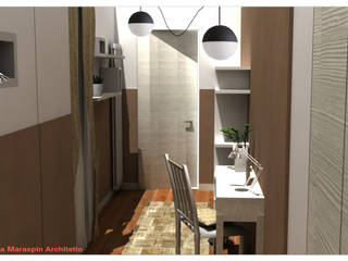 CORRIDOIO/STUDIO 10 VI, MmArchi. I Monica Maraspin Architetto MmArchi. I Monica Maraspin Architetto Modern corridor, hallway & stairs