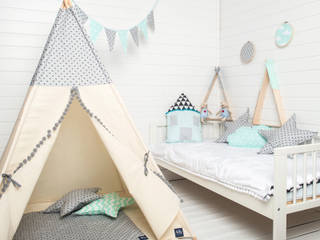 Namioty, tipi, wigwamy, COZYDOTS COZYDOTS Quarto infantil escandinavo Algodão Vermelho