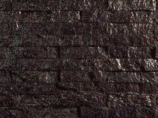 Heavy Metal - Split-faced Glazed Lava Bricks make great wall features, De Ferranti De Ferranti Eclectic style houses