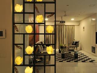 Site at Vile Parle , Mybeautifulife Mybeautifulife Modern corridor, hallway & stairs